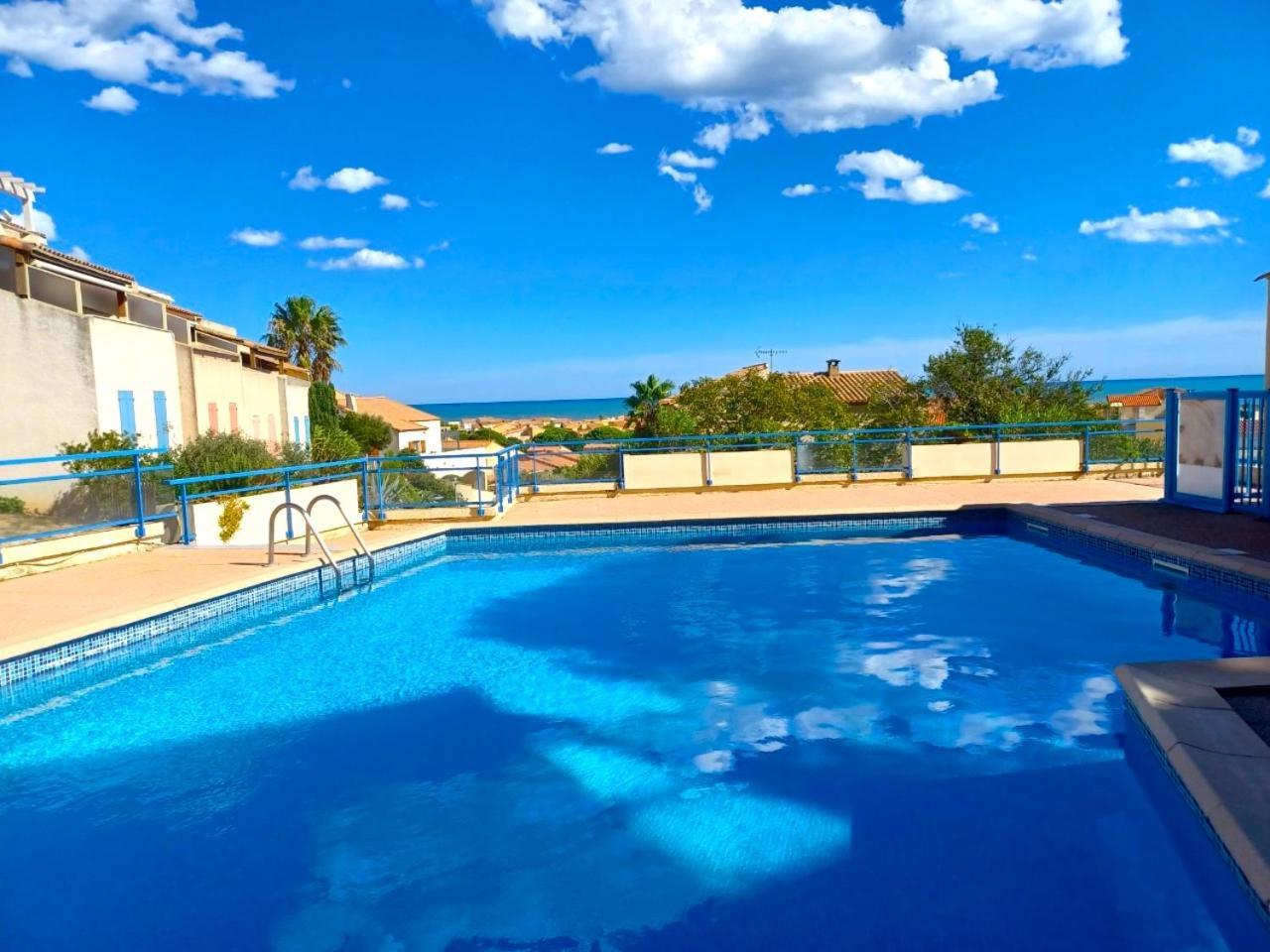 Plain-Pied Jardin 6 Personnes Clim Vue Mer Parking Wifi Terrasse Piscine Dans La Residence Saint-Pierre-la-Mer  Dış mekan fotoğraf