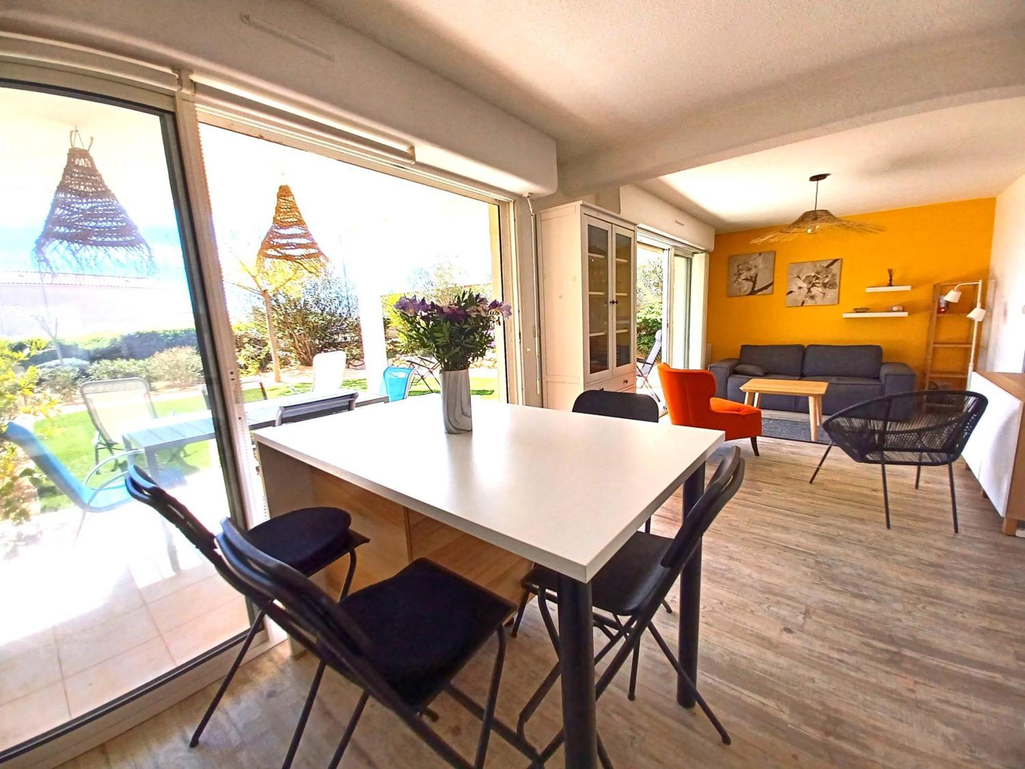 Plain-Pied Jardin 6 Personnes Clim Vue Mer Parking Wifi Terrasse Piscine Dans La Residence Saint-Pierre-la-Mer  Dış mekan fotoğraf