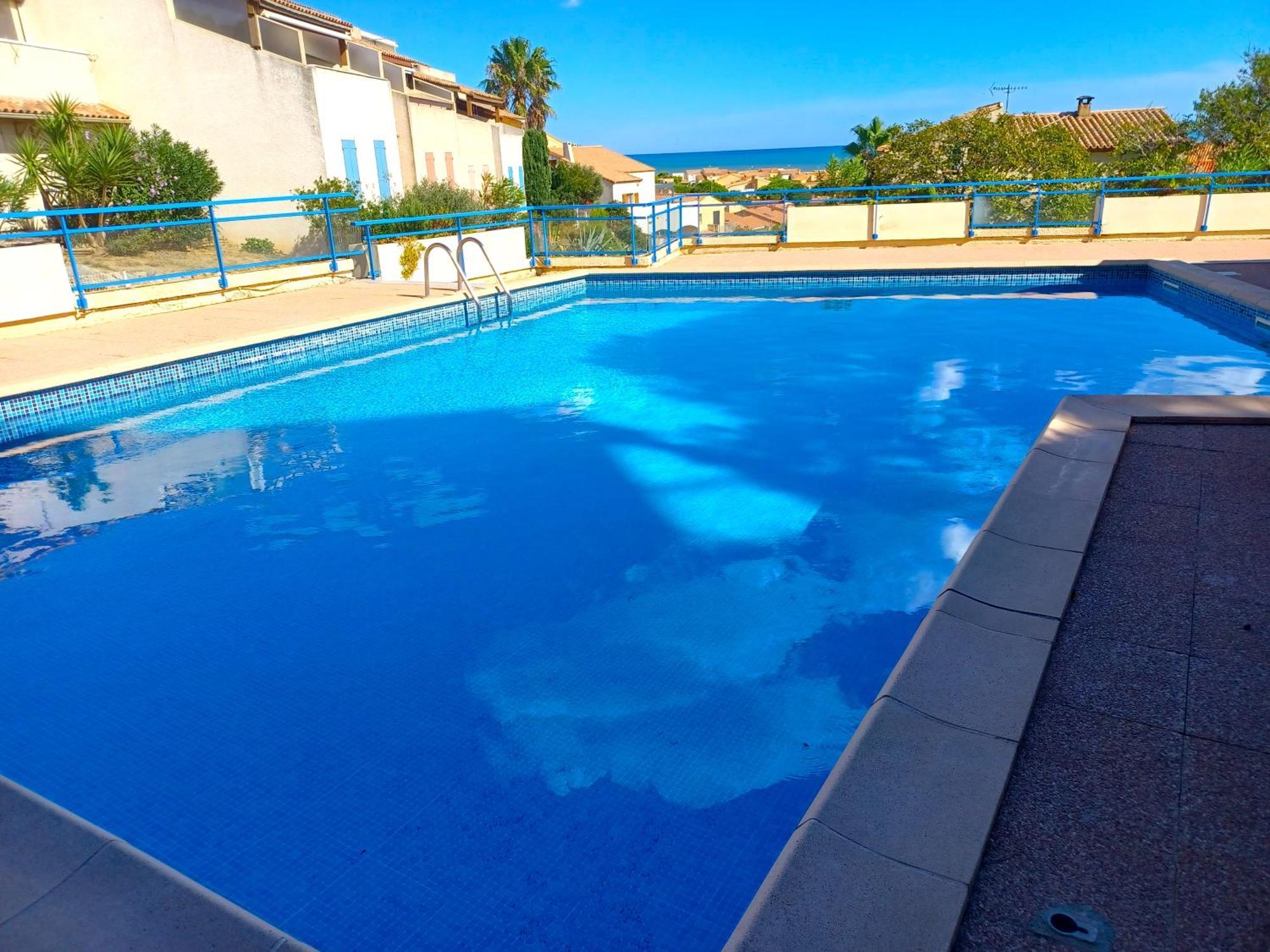 Plain-Pied Jardin 6 Personnes Clim Vue Mer Parking Wifi Terrasse Piscine Dans La Residence Saint-Pierre-la-Mer  Dış mekan fotoğraf