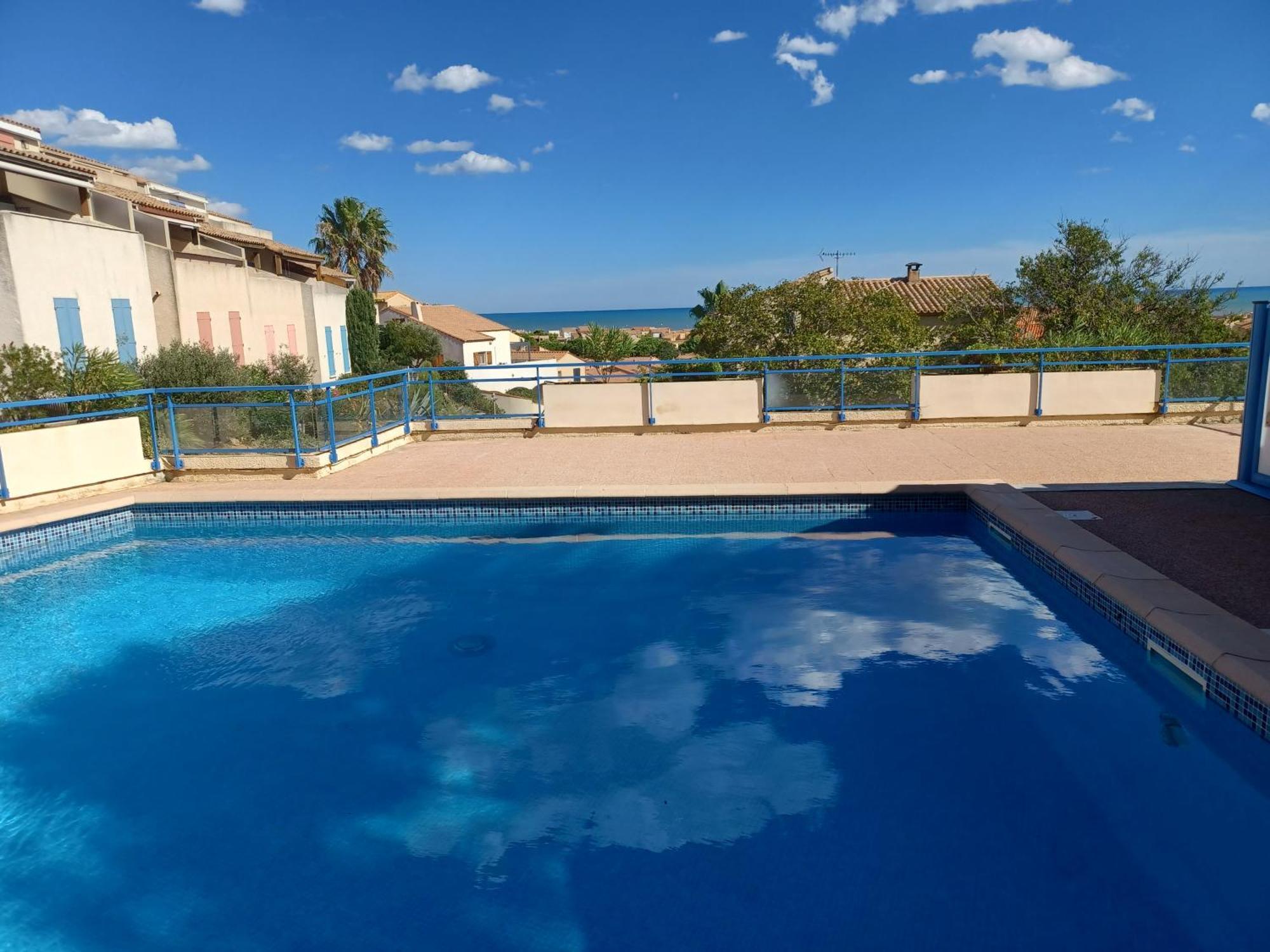 Plain-Pied Jardin 6 Personnes Clim Vue Mer Parking Wifi Terrasse Piscine Dans La Residence Saint-Pierre-la-Mer  Dış mekan fotoğraf